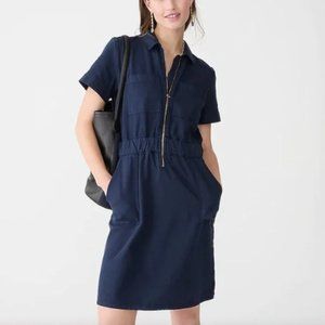 J. Crew Zip-Front Chino Dress in Navy - Size 6
